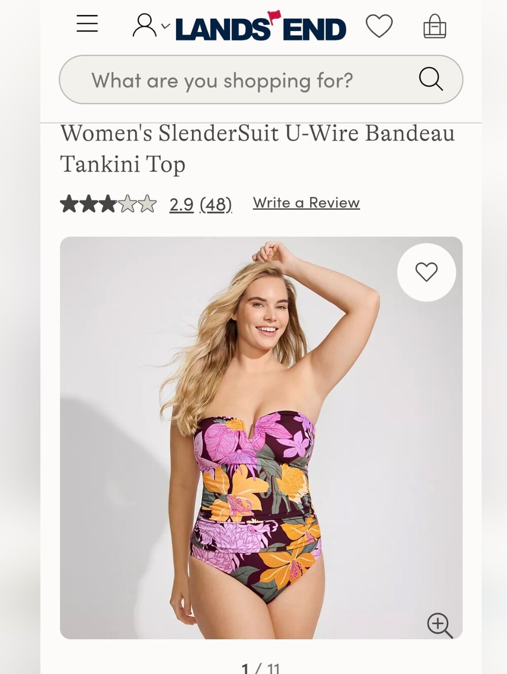 New Lands End Tankini Top